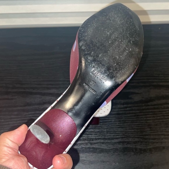 PRADA Spring Y2K Polka Dot Mule Kitten Heels - Picture 8 of 8